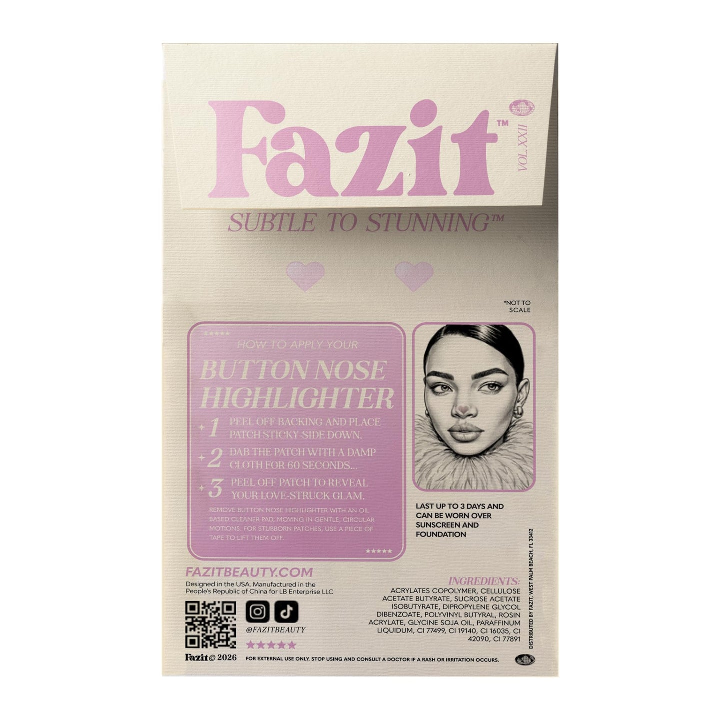 Fazit Makeup Patches - Button Nose Highlighter - Glow Up Make-Up Patches - Cute Glitter Makeup Accessories for Women - Cosmetic Glitter for Face Beauty & Personal Care Fazit