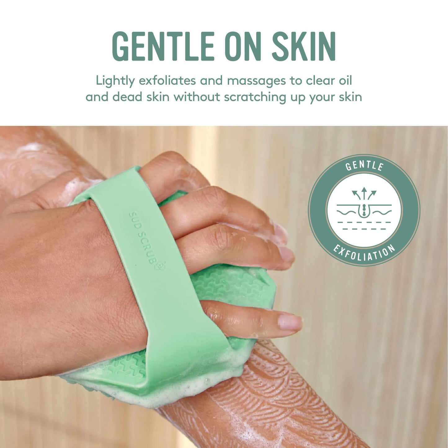 Sud Scrub® Antimicrobial Silicone Body Scrubber, Exfoliating Body Scrubber for Sensitive Skin, Eco Friendly Shower Scrubber for Body, Silicone Body Beauty & Personal Care Sud Scrub
