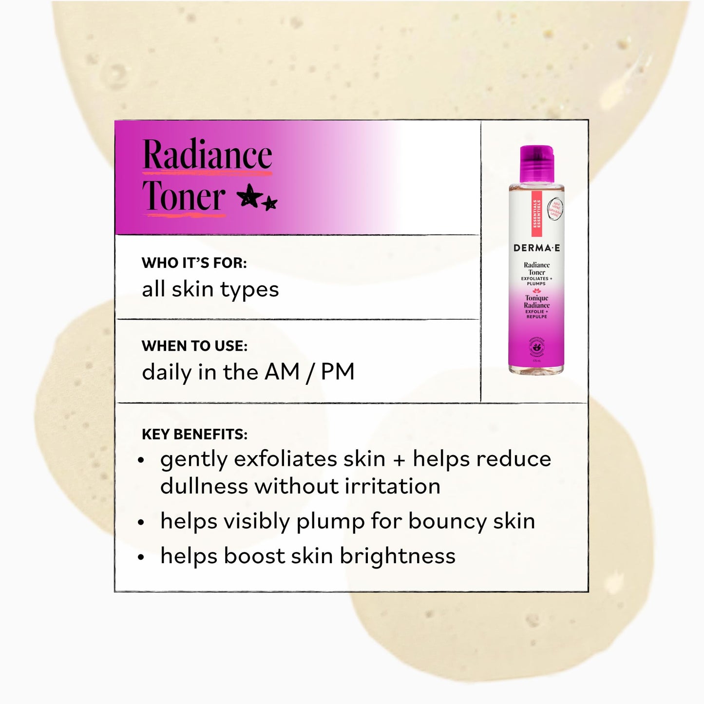 Derma-E Essentials Radiance Toner Unisex 6 oz Beauty & Personal Care Derma E