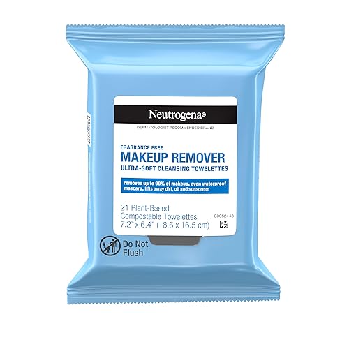 Neutrogena Fragrance-Free Makeup Remover Wipes, Daily Facial Cleanser Towelettes, Gently Removes Oil & Makeup, Alcohol-Free Makeup Wipes, 21 ct Beauty & Personal Care Neutrogena