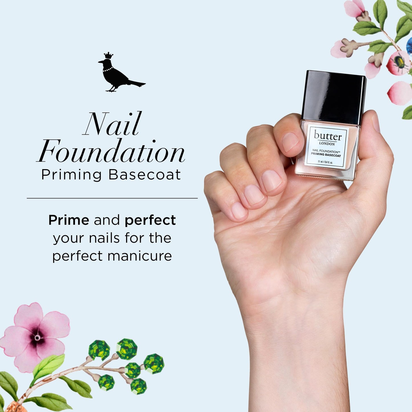 Butter LONDON Nail Foundation Priming Base Coat - Sheer Coverage with Nude, Matte Finish - Nail Strengthener Supports Healthy Nail Growth & Prevents Beauty & Personal Care butter LONDON