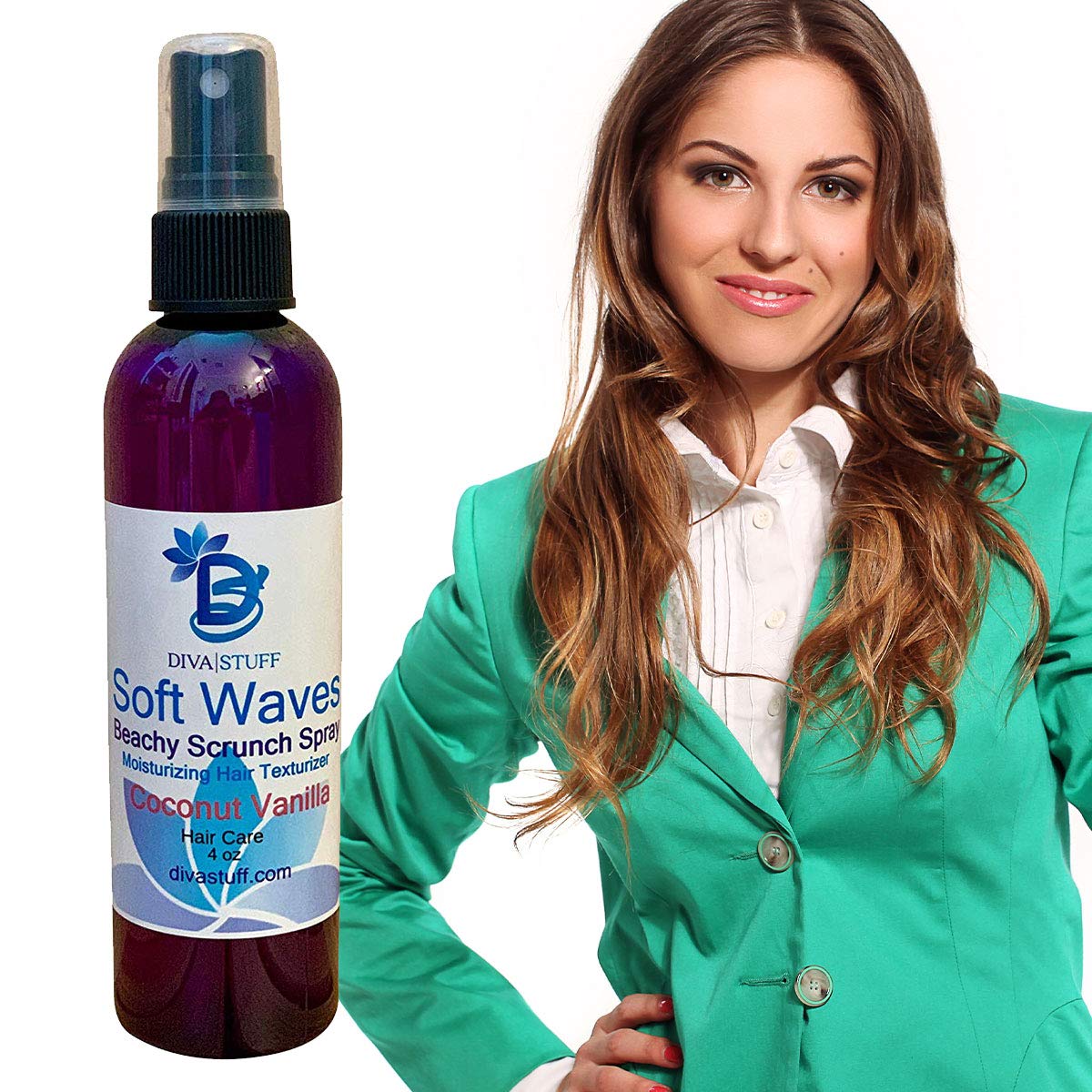 Diva Stuff Soft Waves Beachy Scrunch Spray, Moisturizing Hair Texturizer, Coconut Vanilla Beauty & Personal Care Diva Stuff