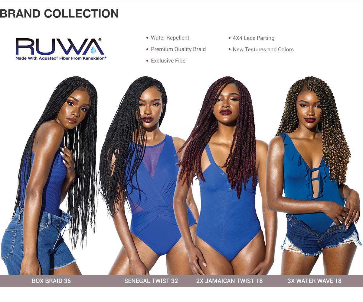 Sensationnel Ruwa Prestretched Braiding Hair-3X Water Wave 18in,1pk SM1B/BG