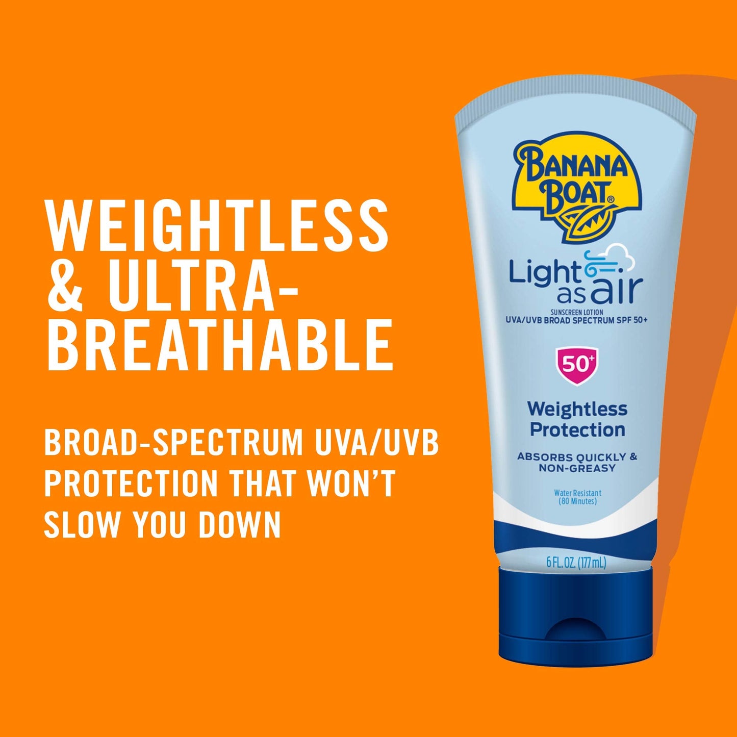 Banana Boat Light As Air Sunscreen Lotion SPF 50 Twin Pack | Lightweight & Non-Greasy Lotion Sunscreen SPF 50, Sunblock, Oxybenzone Free, 6oz each Beauty & Personal Care Banana Boat