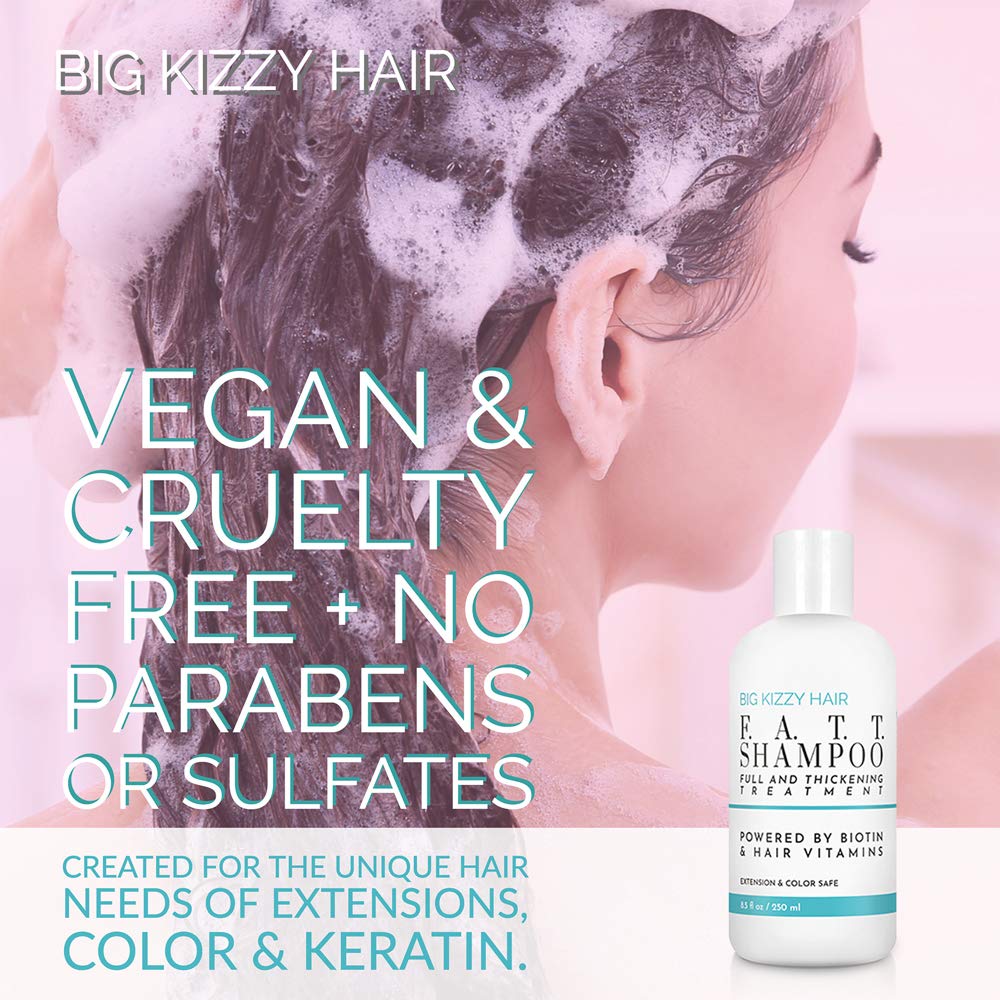 Volumizing & Thickening Biotin Shampoo & Conditioner Set - F.A.T.T. by Big Kizzy, Gentle Hair Care Safe for Extensions, Color & Keratin Treatments Beauty & Personal Care Big Kizzy