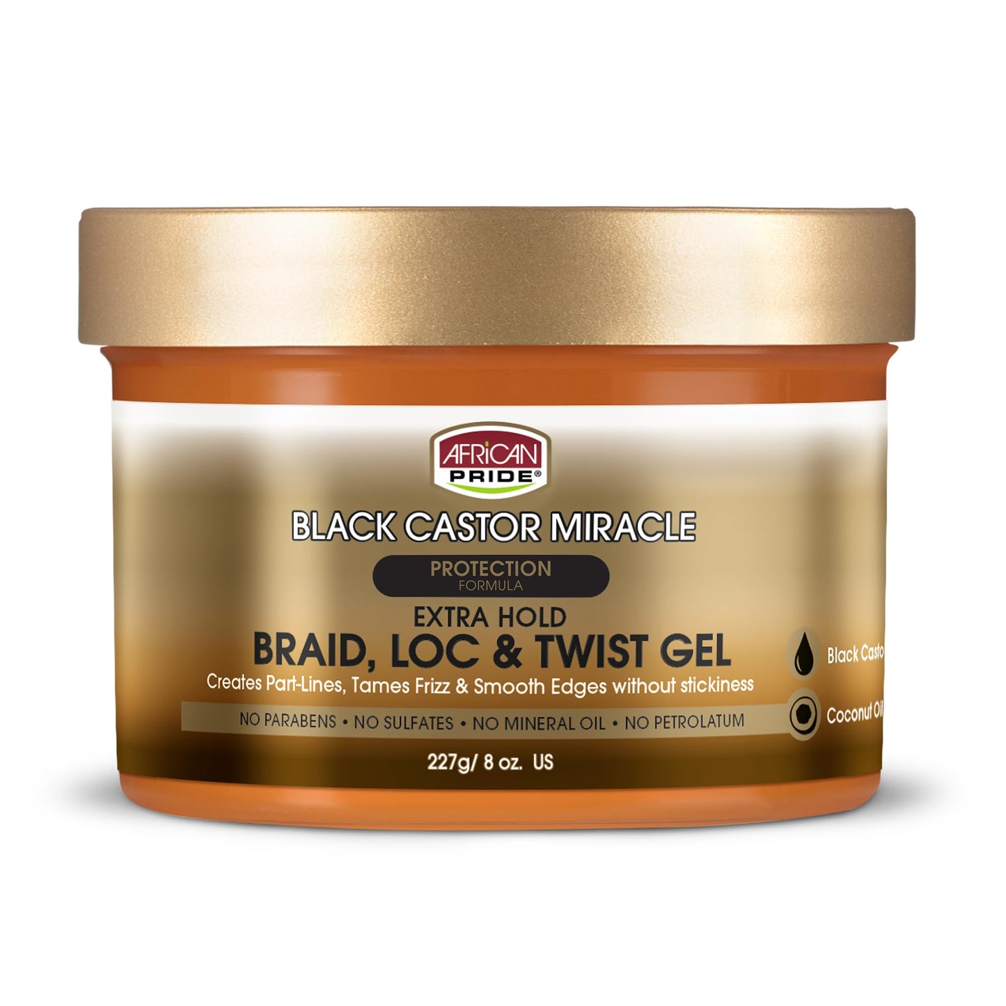 African Pride Black Castor Miracle Extra Hold Braid, Loc, Twist Gel - Extreme Hold Braiding Hair Gel, Edge Control & Tames Frizz, No Flake | Natural Beauty & Personal Care African Pride