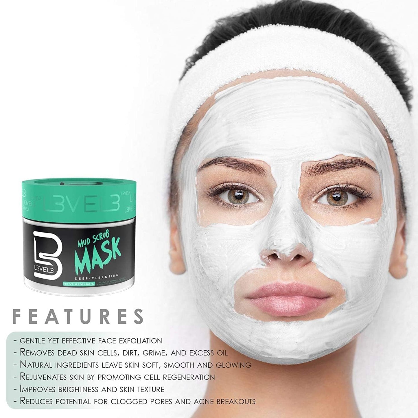 L3 - Level 3 Apricot Facial Scrub - Great for All Skin Types - Reduces Acne - Gentle and Effective Exfoliation - Reduces Potential Clogged Pores Beauty & Personal Care L3