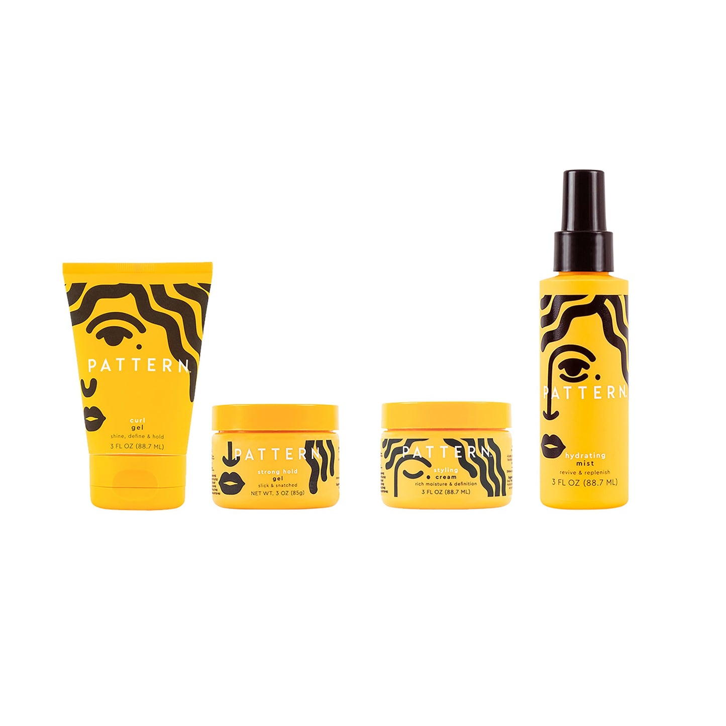 PATTERN Beauty Mini Stylers Kit 3 fl oz. - for Curly, Coily & Tight Textured Hair - Includes Hydrating Mist, Curl Gel, Styling Cream & Strong Hold Gel Beauty & Personal Care PATTERN