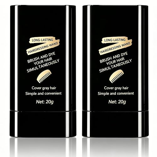 2-in-1 Hair Dye Comb Stick | Instant Dyeing, Grey Hair Concealer, Waterproof Sweatproof, Fast Root Retouching, Safe & Easy to Use 2-Pack (Black) Beauty & Personal Care KTBKGV