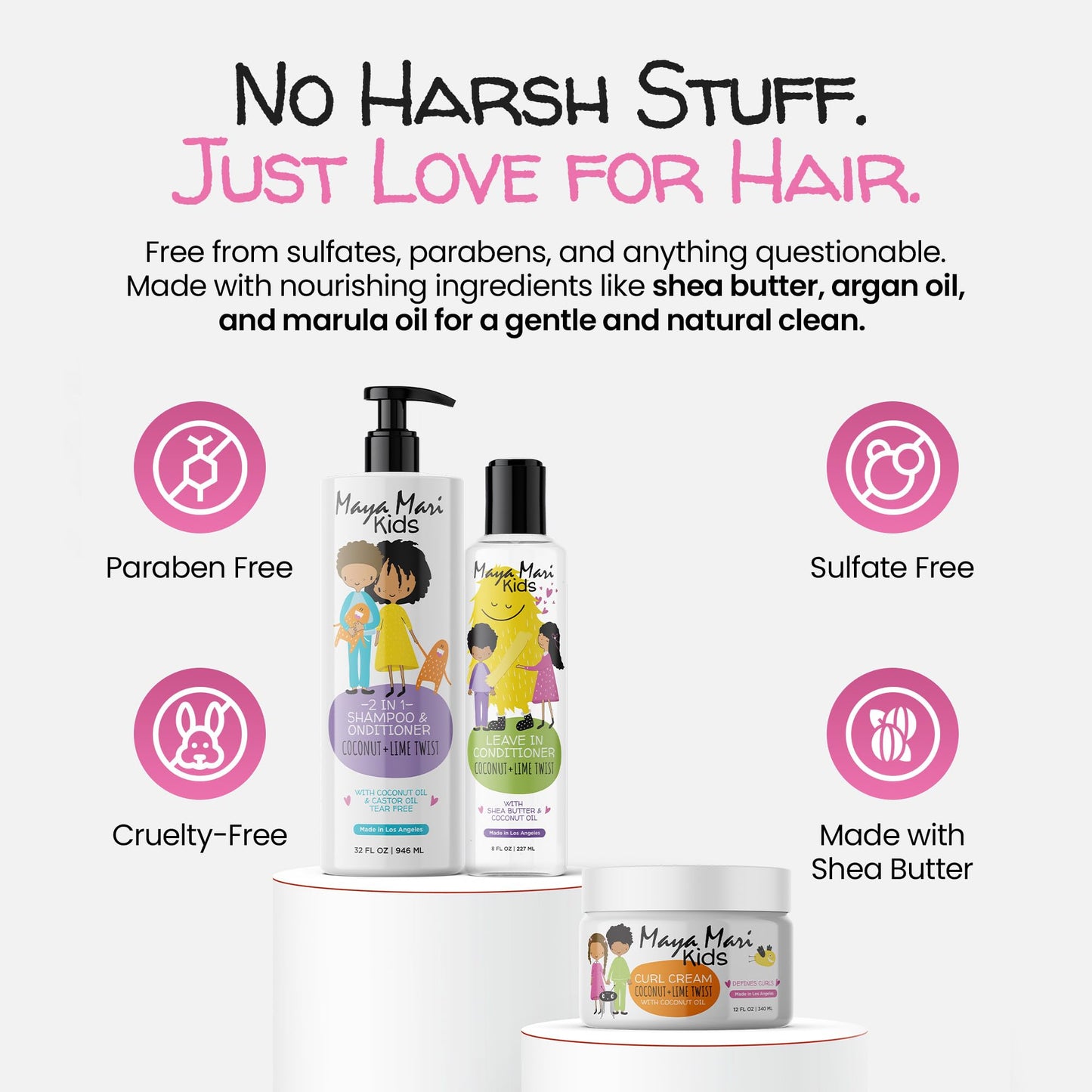 Kids Curly Hair Gift Set | 2-in-1 Kids Shampoo & Conditioner, Curl Cream, & Leave-In Conditioner | Shea Butter, Tear-Free, Frizz Control Beauty & Personal Care MAYA MARI
