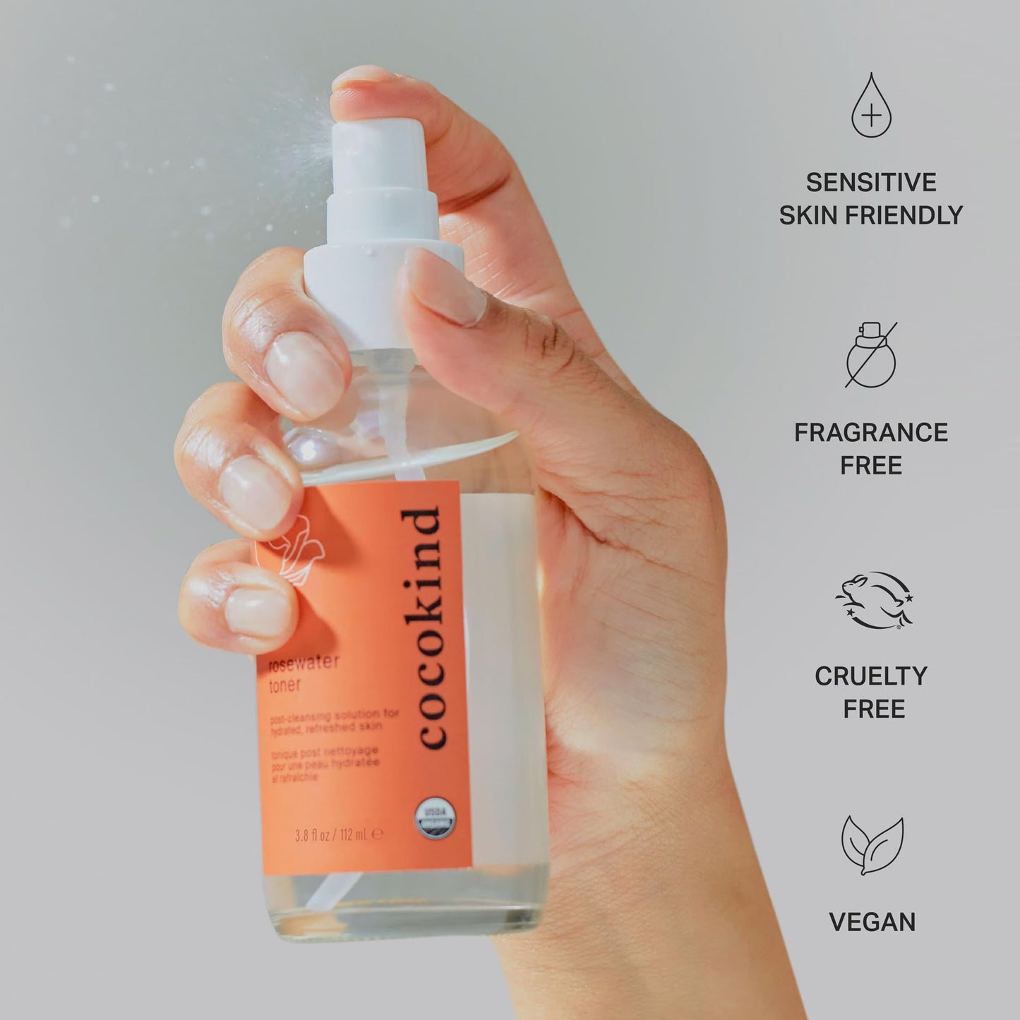 Rosewater Facial Toner by Cocokind, Multipurpose Spray to Set Makeup, Double Cleanse, and Balance Skins pH, Made with Rose Hydrosol, 4 Fl Oz Beauty & Personal Care Cocokind