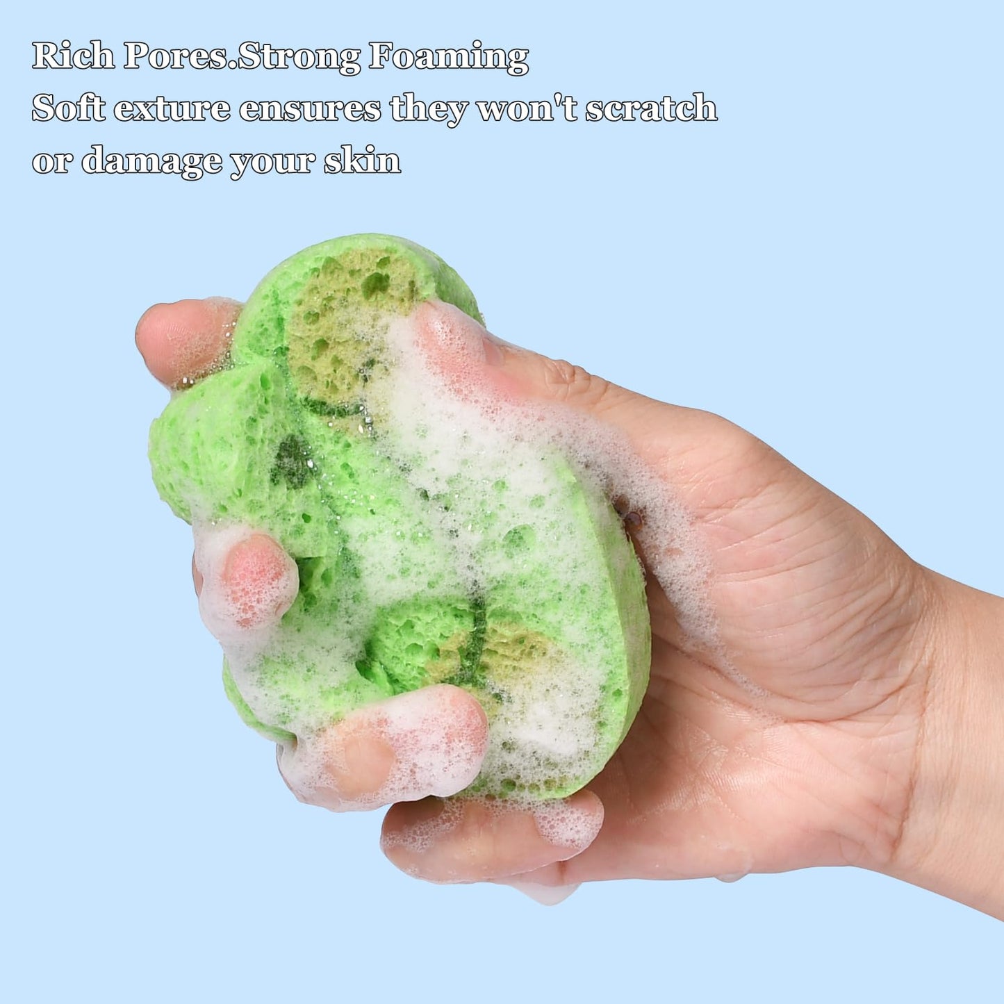 Cute Colorful Cartoon Shape Bath Sponge for Kids,Baby Sponge for Bathing (Hippo+Frog+Lion+Chicken) Beauty and Personal Care Pumwoy