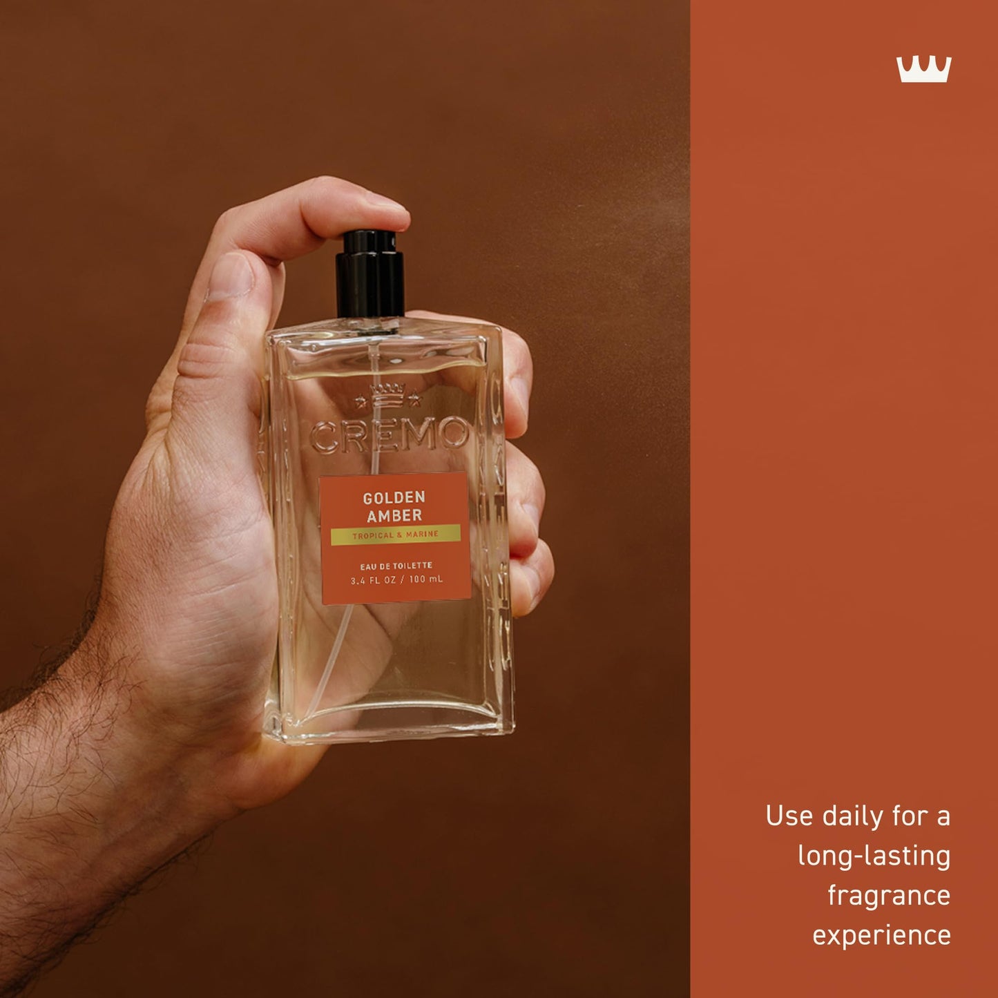 Cremo Cologne For Men - Golden Amber Mens Cologne Spray, A Combination of Red Currant, Pineapple, Ambergris and Moss, Multi-Layered Signature Men's Beauty & Personal Care Cremo