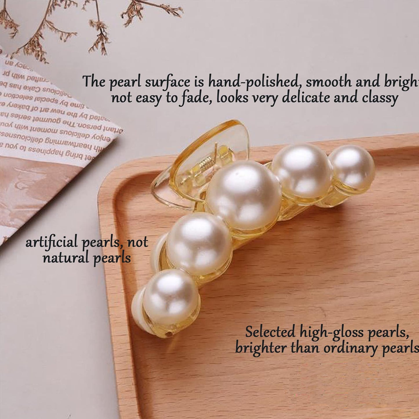 Hair Clips for Women, Large Pearl Hair Claw Clip Set Strong Hold No Slip, Banana Jaw Clip Barrettes, Hair Accessories Birthday Wedding Valentine's Day Beauty & Personal Care Agirlvct