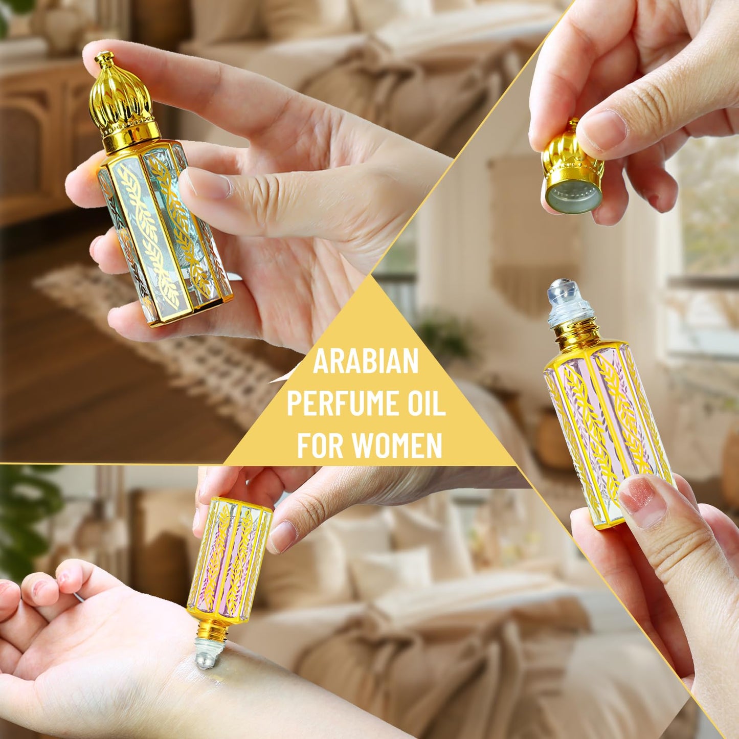 MR.A 3Pack Arabian Perfume for Women, Arabic Long Lasting Roll On Parfum Oils Gift Set, Luxury Arab Parfume Oil for Women Travel Mini Size, Eau de Beauty & Personal Care MR.A