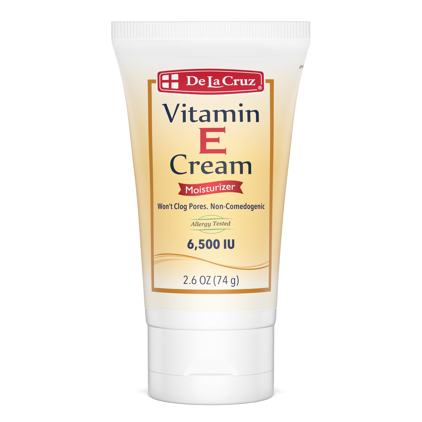 De La Cruz Vitamin E Cream Moisturizer for Face and Neck - Moisturizing Skin Care for All Skin Types - Made in USA, 2.6 oz Tube Beauty & Personal Care De La Cruz