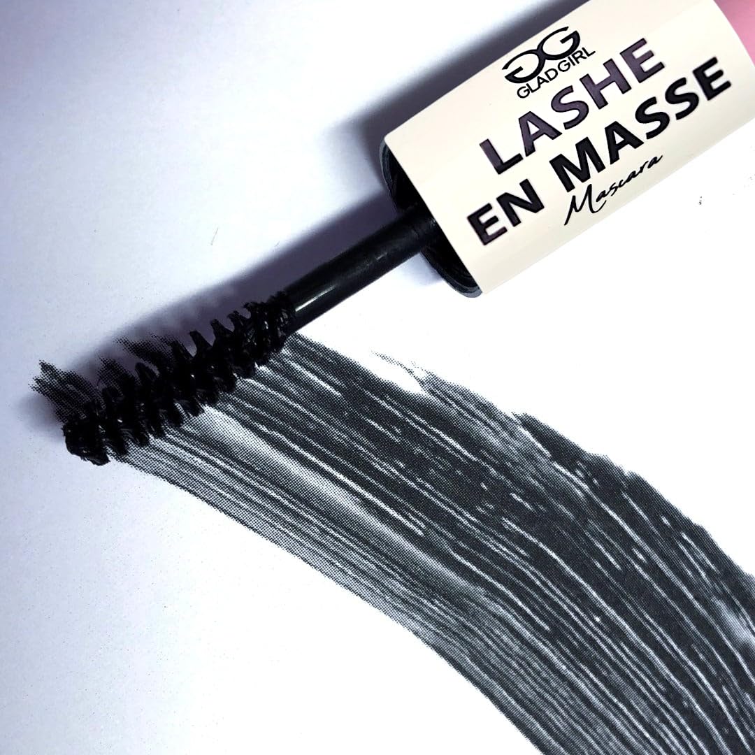 GladGirl | Lashe EnMasse Mascara for Eyelash Extensions | Oil Free Mascara with Dual-Brush Wand | Made in the USA | Vegan & Hypoallergenic