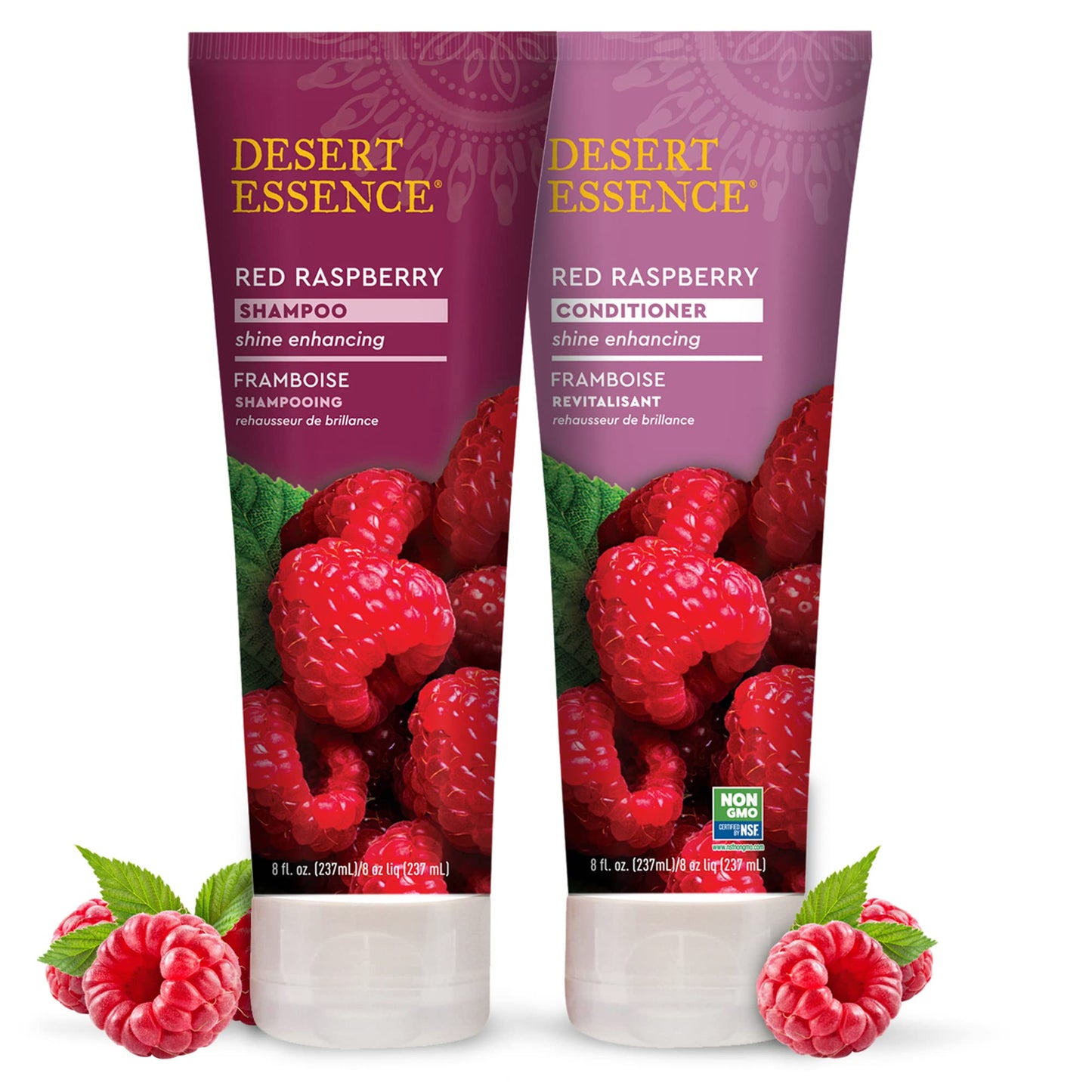 Desert Essence Red Raspberry Shampoo and Conditioner Bundle With Aloe Leaf Juice, Jojoba, Vitamin B-5 and Shea Butter, 8 fl. oz. and 8 fl. oz. Each Beauty & Personal Care Desert Essence