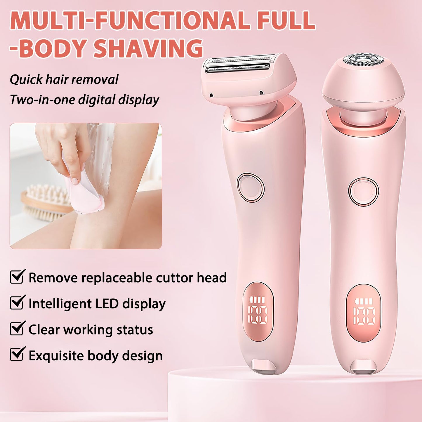 Dusk Glide Pro 3.0 Waterproof Electric Razor for Women - 2 in 1 Shaver, Wet & Dry (Pink) Beauty and Personal Care nuvirez