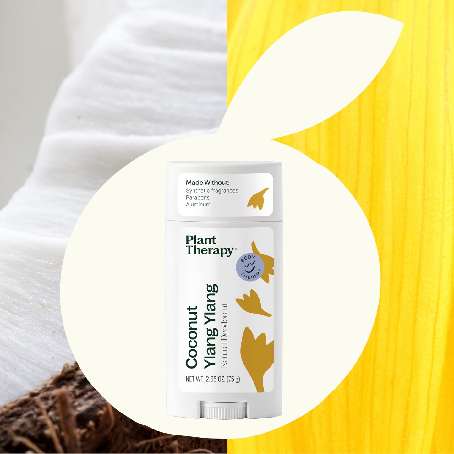 Plant Therapy Coconut Ylang Ylang Natural Deodorant for Men & Women 2.65 oz Aluminum Free, with Coconut Oil, Shea Butter, Earth Wax, & Baking Soda Beauty and Personal Care Plant Therapy