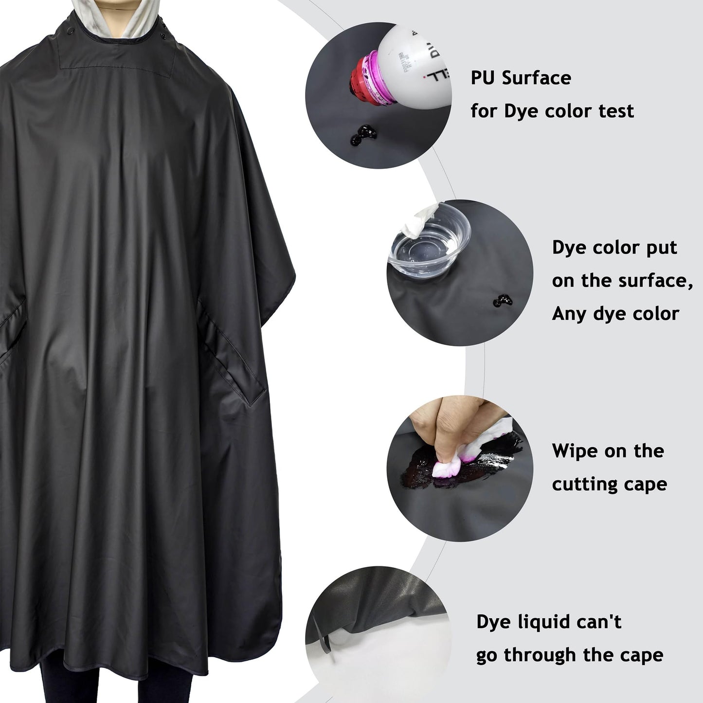 Professional Waterproof Hair Cape - Chemical Resistant Hairdresser Cape For Dyeing - Adjustable Neck And Hand Hole - Bleach Proof Hair Capes Beauty & Personal Care BEMYGREENBAG