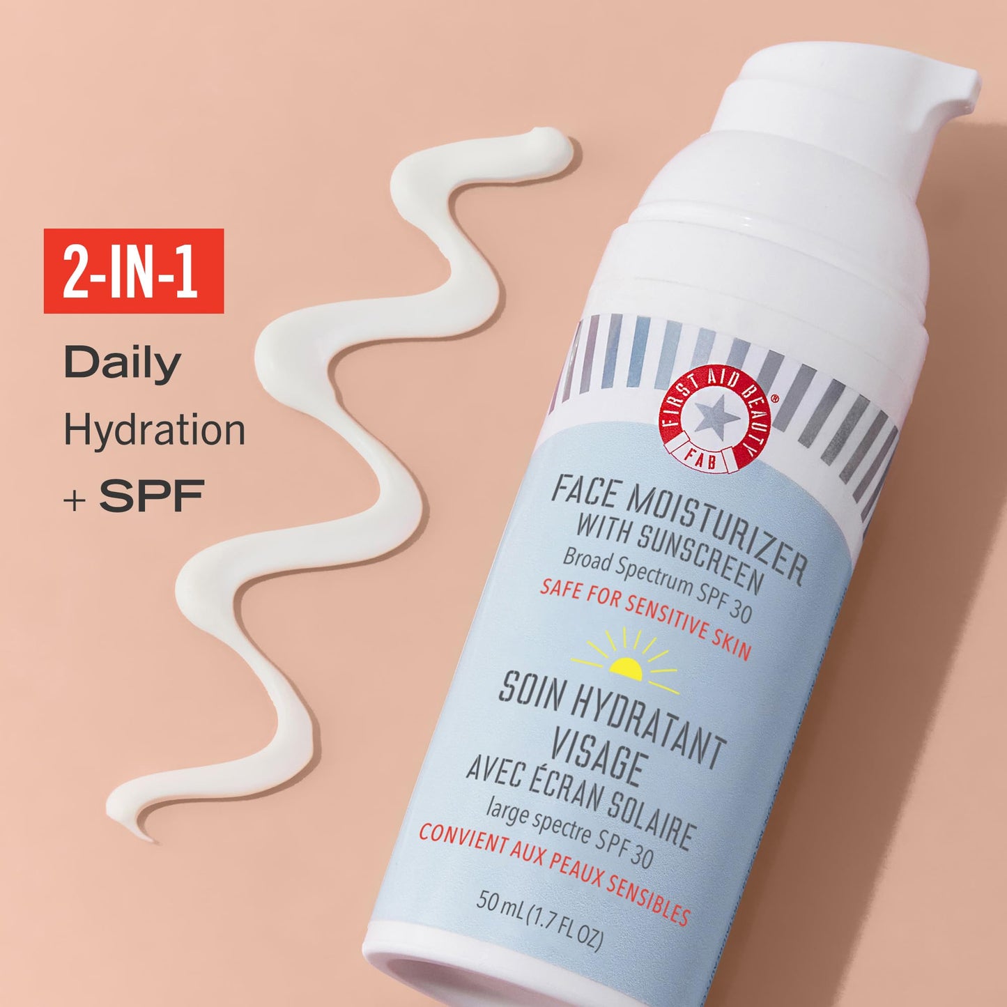 First Aid Beauty Ultra Repair Face Moisturizer with Sunscreen, SPF 30 - 2-in-1 Sun Protection + Daily Hydration - 1.7 oz Beauty & Personal Care First Aid Beauty