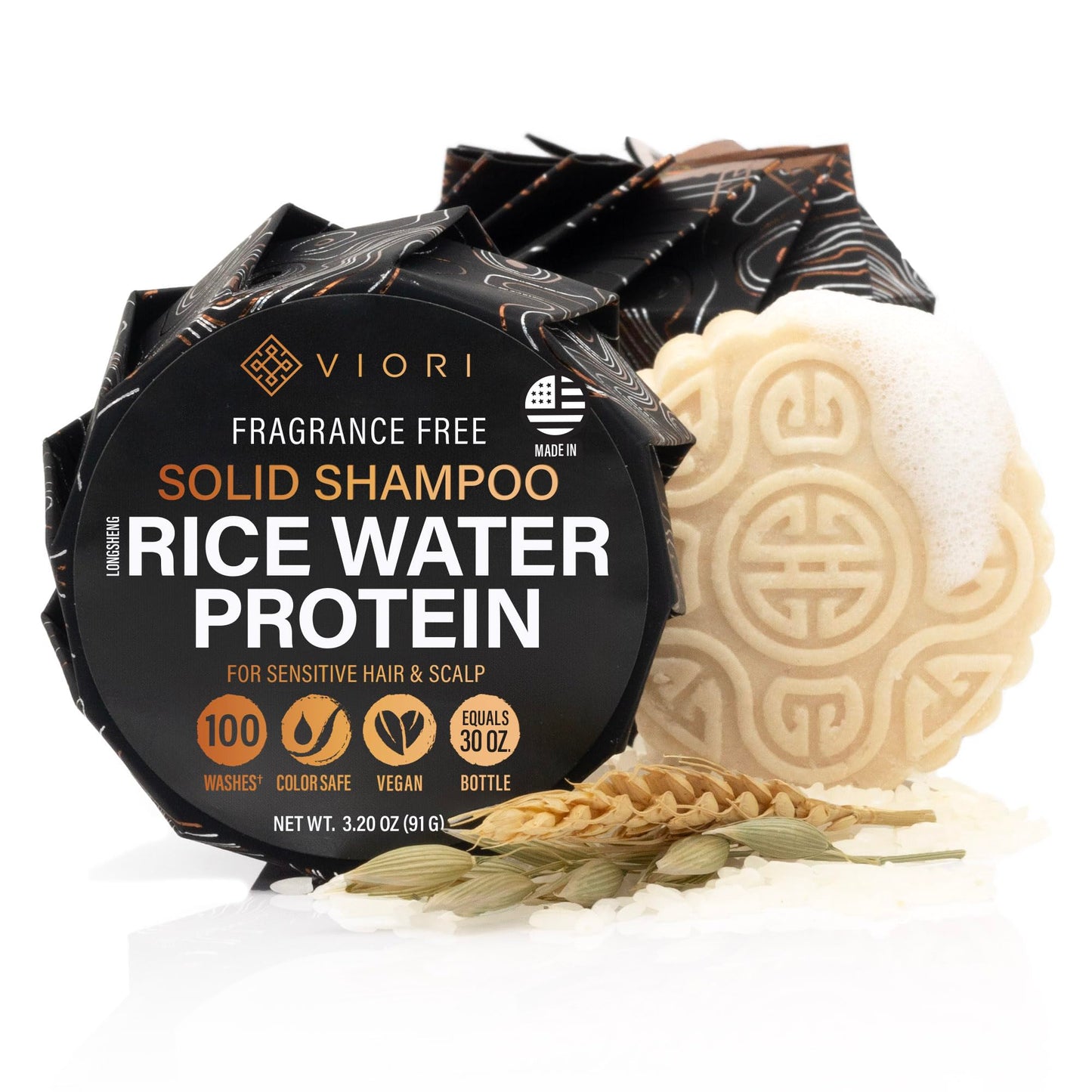 Viori Native Essence Shampoo Bar Made with Rice Water - Handcrafted All Natural Shampoo Bars - Sulfate Free Beauty & Personal Care Viori
