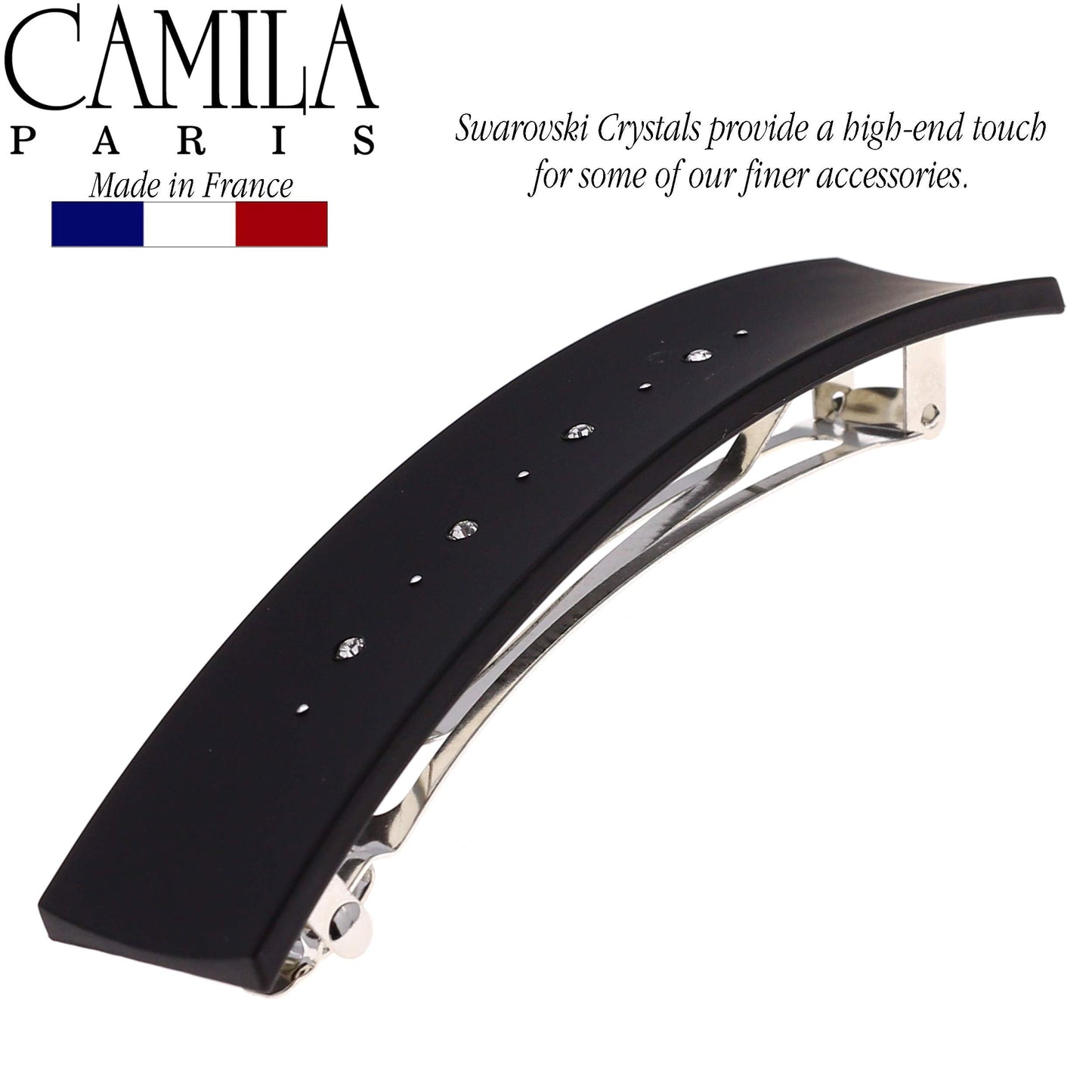 Camila Paris CP2652 French Hair Barrette Clip for Girls, Black, Metal Automatic Clasp Strong Hold Grip Hair Clips for Women, No Slip and Durable Beauty & Personal Care Camila