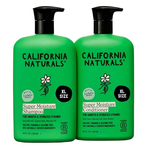 California Naturals Eucalyptus Breeze Super Moisture Shampoo and Conditioner Set for Dry Damaged Hair, Hydrating, Scalp & Hair Care, Natural, Vegan Beauty & Personal Care California Naturals