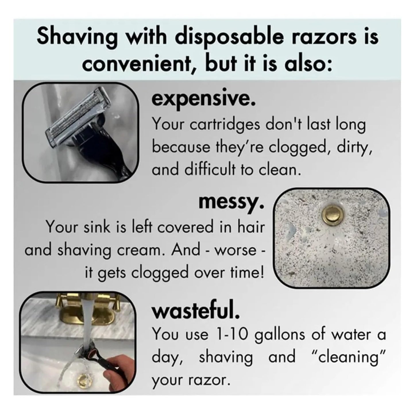 Razor Rinser Cleaner - Blade Cleaning Stand for Most Men's Head Razors, No Electricity Required(Transparent) Beauty and Personal Care RYBVWNLB