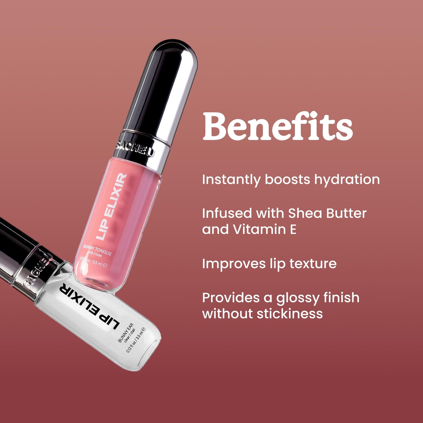 Sacheu Lip Elixir Nourishing and Hydrating Lipgloss - Moisturizing Plumping Lip Gloss Enriched with Collagen, Non-Sticky Lip Color Smooth High-Shine Beauty & Personal Care Sacheu