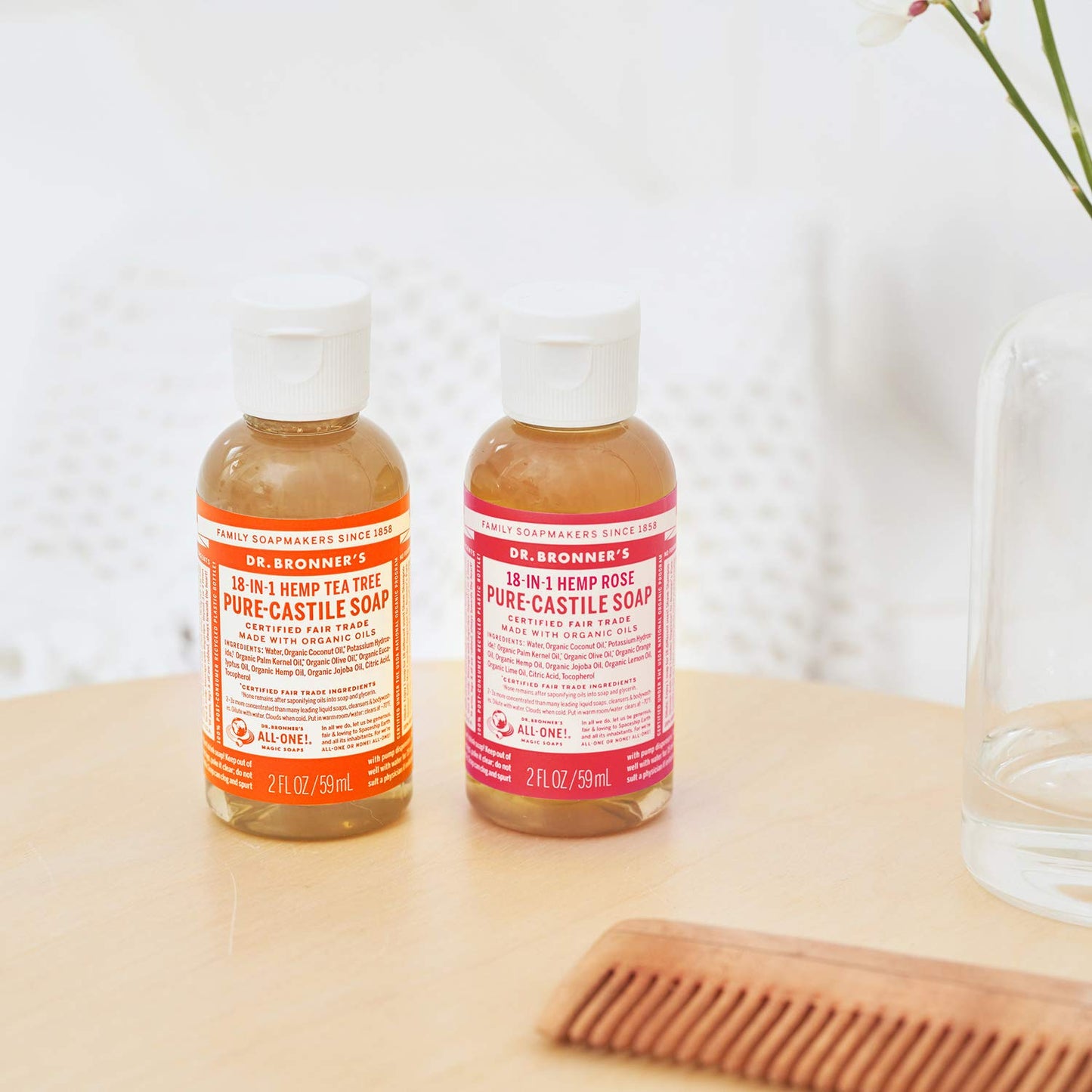 Dr. Bronner's - Pure-Castile Liquid Soap (Rose, 2 ounce) - Made with Organic Oils, 18-in-1 Uses: Face, Body, Hair, Laundry, Pets and Dishes Beauty & Personal Care Dr. Bronner's