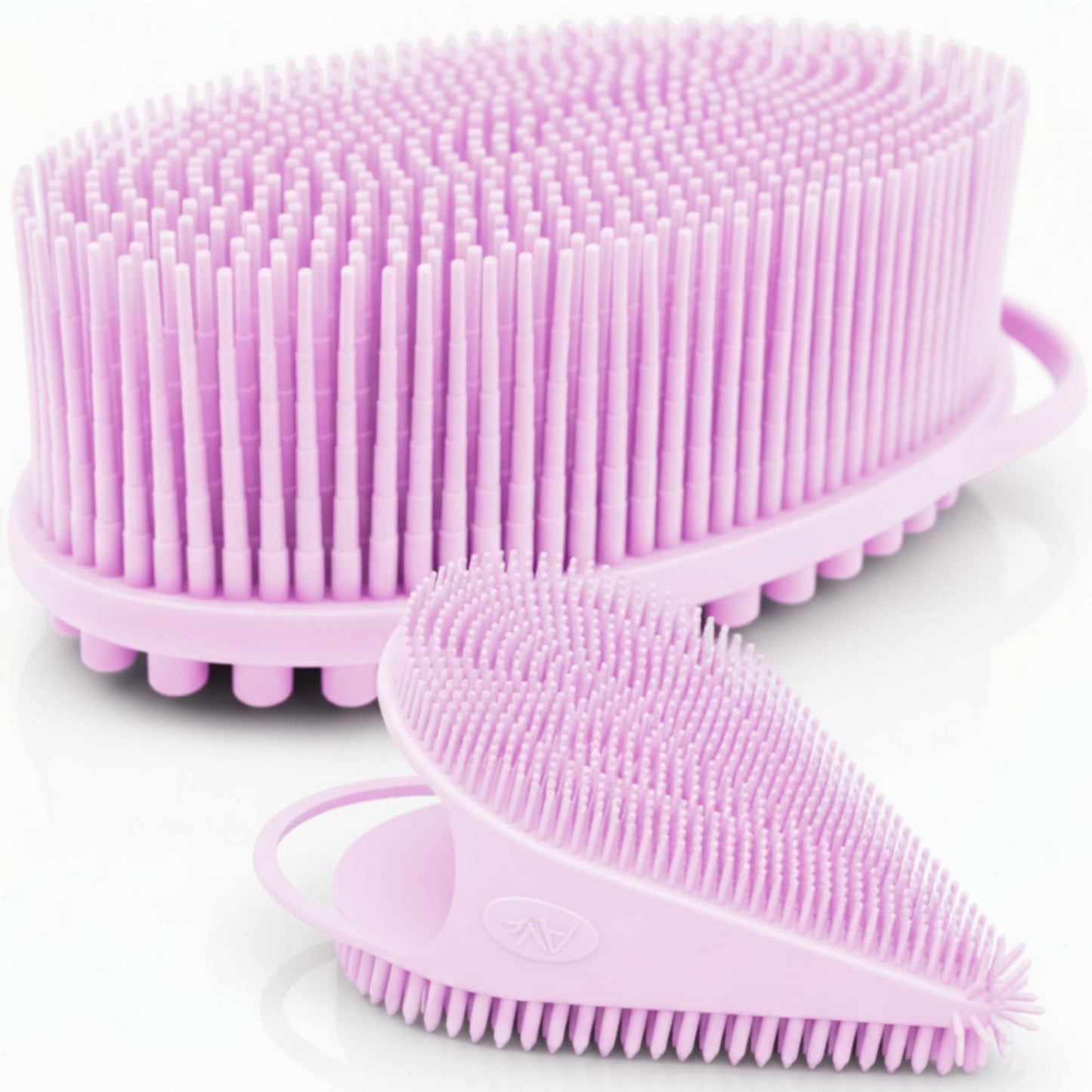 Avilana Premium Body Scrubber and Face Brush Set - Trusted Since 2017 - SGS Certified Silicone 2-in-1 Shower Kit, Dual Sided Gentle Exfoliating Loofah Beauty & Personal Care Avilana