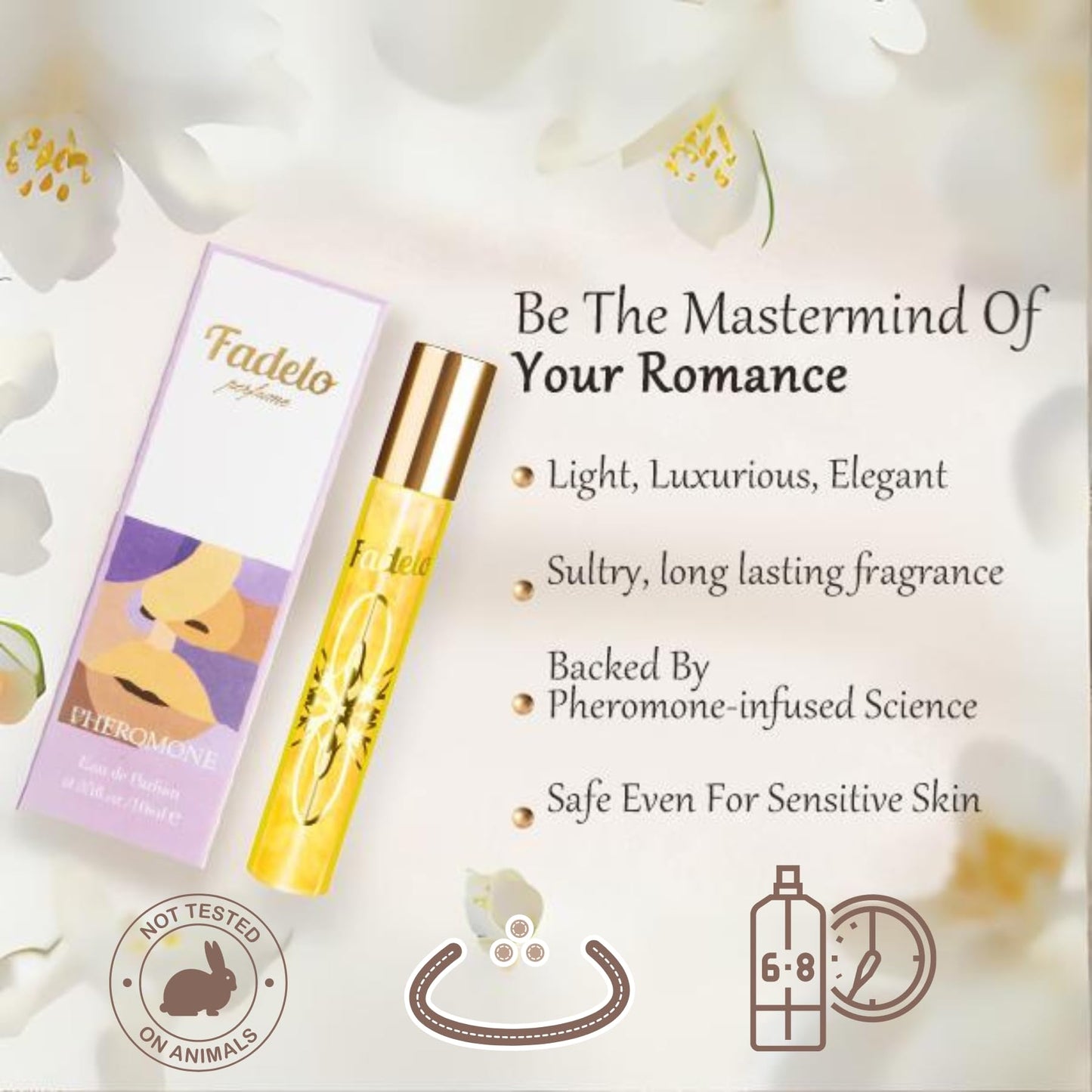 Fadelo Women Pheromone Infused Essential Oil Perfume Cologne,The Roll-On Original Long-lasting Perfume Fragrance-TSA Ready 0.35 fl oz Beauty & Personal Care Fadelo