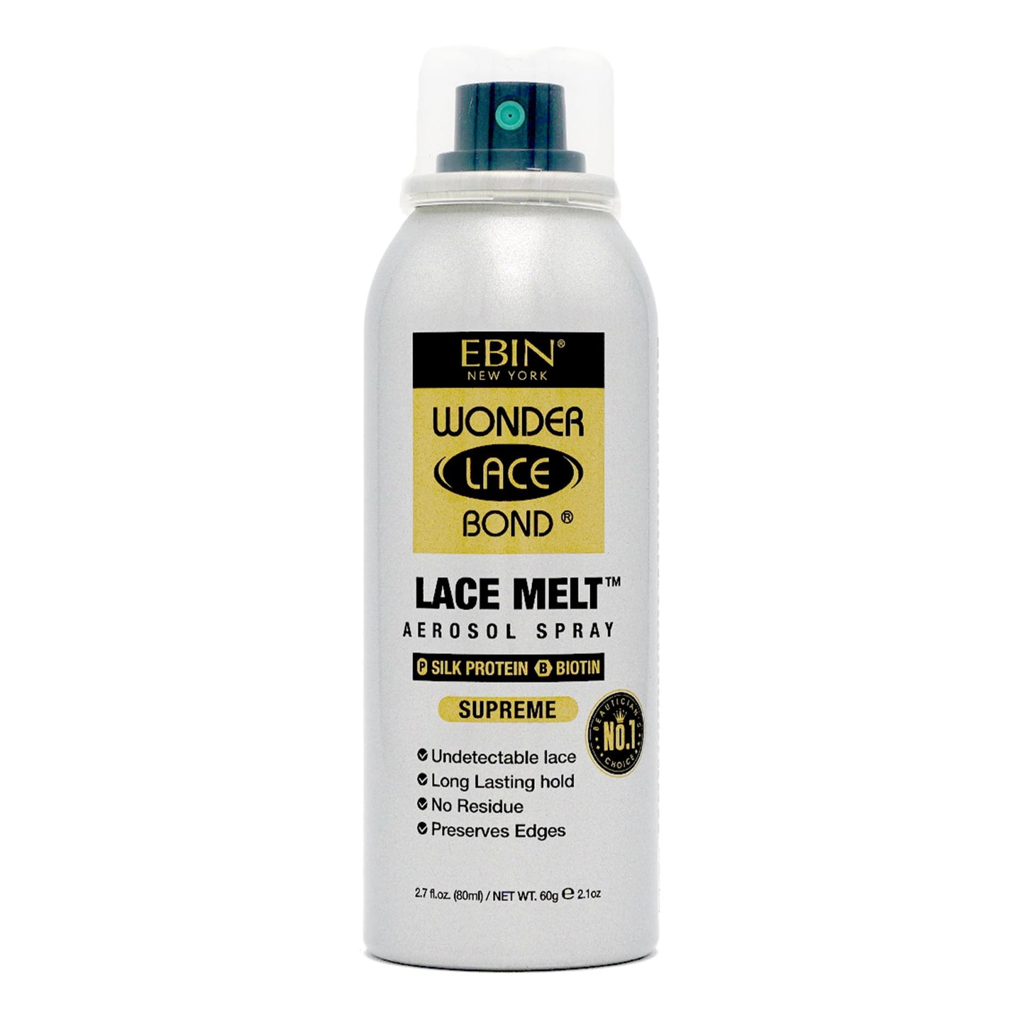 Wonder Lace Melt Aerosol Spray - Silk Protein Biotin Infused 2.7 fl.oz./80ml Preserves Edges & Undetectable Lace Long lasting hold No Residue glueless Beauty & Personal Care WONDER LACE BOND