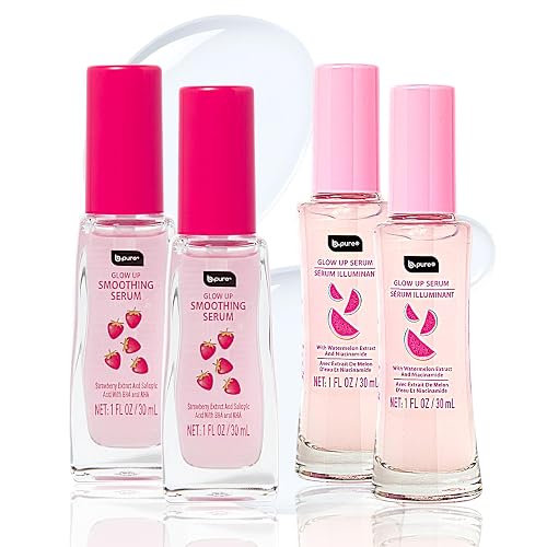 b.pure Glow Up Face Serum Variety Pack | Watermelon & Strawberry Formulas | Niacinamide, Salicylic Acid & AHA/BHA | 1 oz, 4-Pack Beauty & Personal Care b.pure