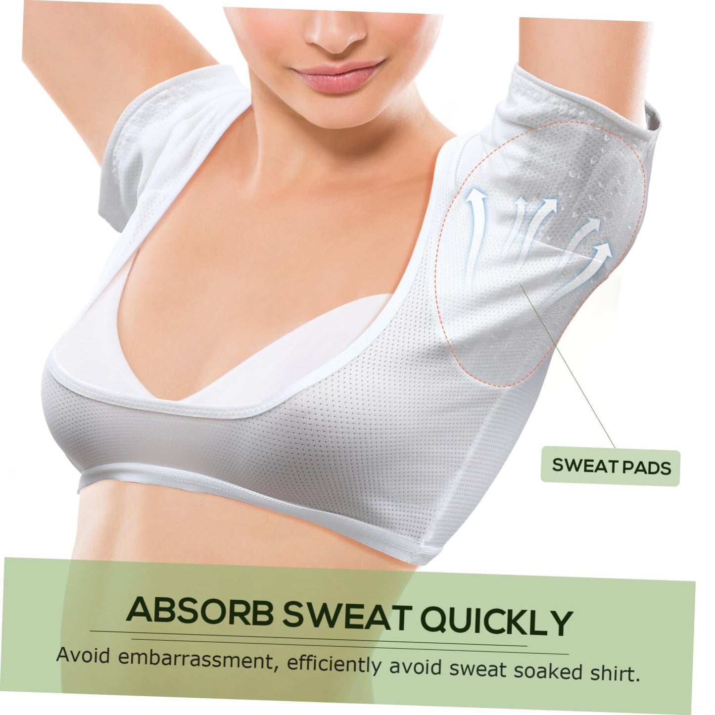SUPVOX Underarm Sweat Pads - Washable & Breathable Sweat Guard Underwear Vest Short Sleeve Dress Armpit Pads for Women Girls Ladies White Beauty and Personal Care SUPVOX