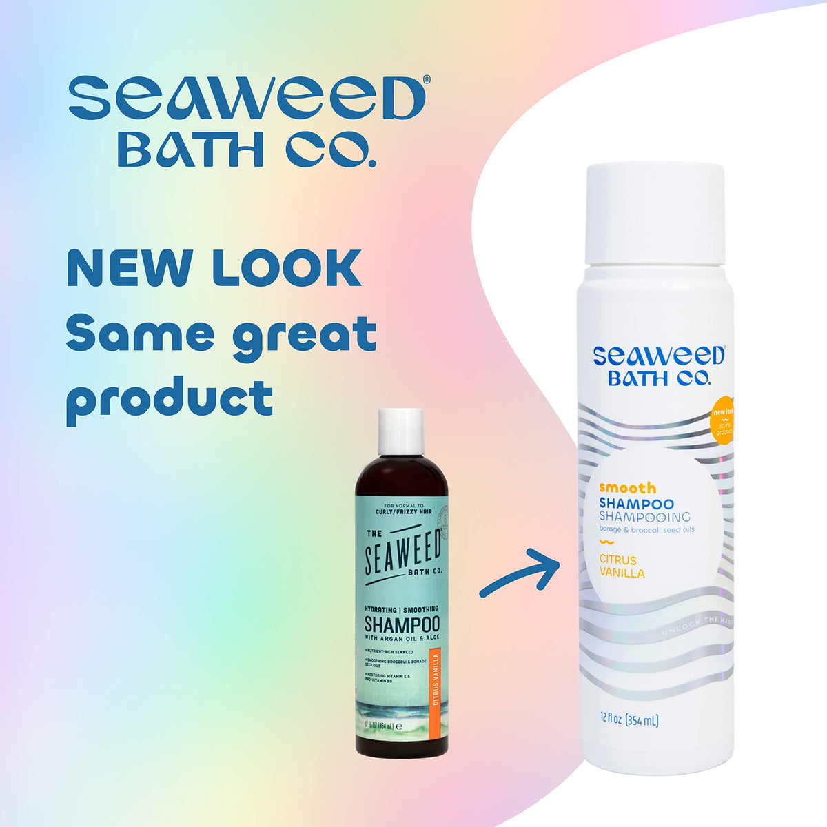 Seaweed Bath Co. Smooth Shampoo, Citrus Vanilla Scent, 12 Ounce, Sustainably Harvested Seaweed, Borage and Broccoli Seed Oils, For Curly and Frizzy Beauty & Personal Care The Seaweed Bath Co.