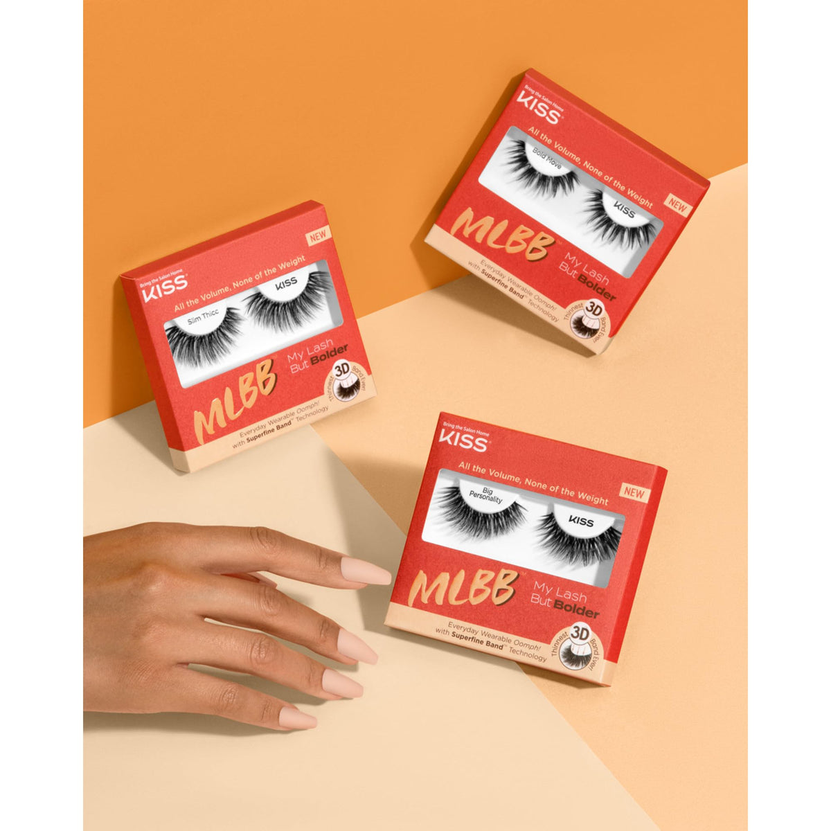 Kiss My Lash But Bolder, False Eyelashes, 'Slim Thicc', 16mm, Includes 1 Pair, Easy to Apply, Reusable Lash Clusters