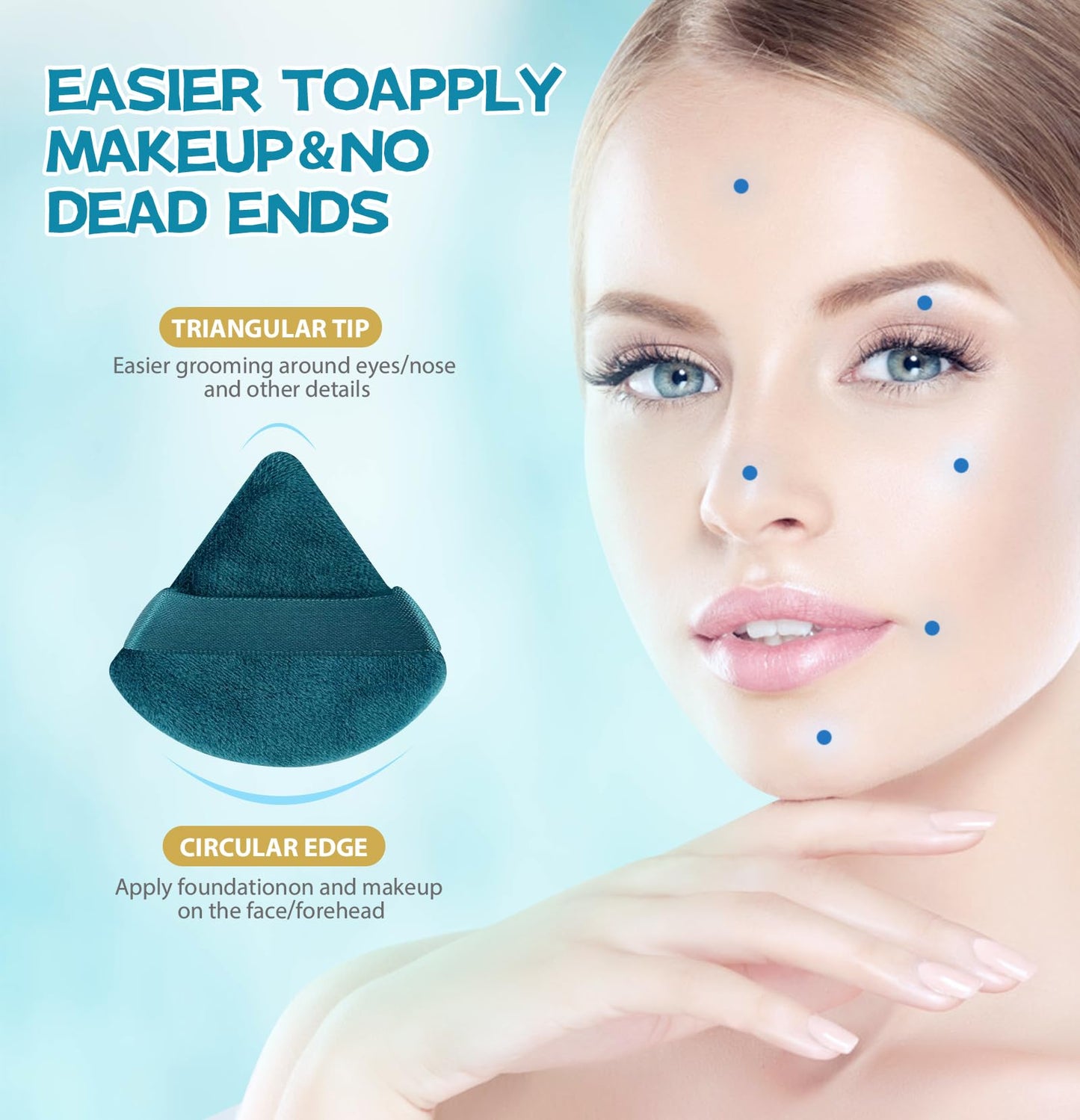 8 Pieces Triangle Powder Puff Face Soft Triangle Makeup Puff Velour Cosmetic Foundation Blender Sponge Beauty Makeup Tools Beauty & Personal Care MMQ