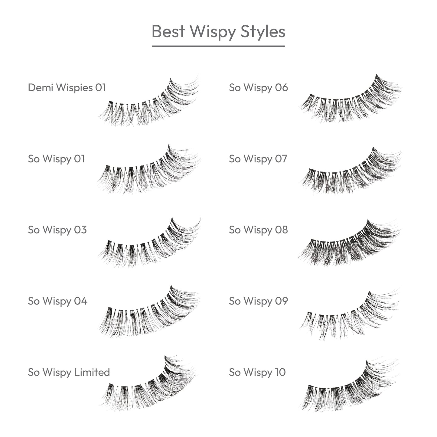 i-ENVY 10 Pairs So Wispy Human Hair Eyelashes Multipack, Natural Dramatic Fluffy False Lashes - Invisible Band, Volume & Curl, Lightweight, Reusable Beauty & Personal Care i•ENVY