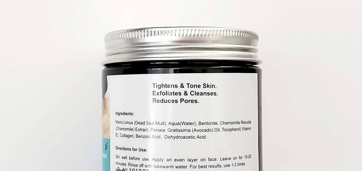 Reveal Naturals All Natural Juman Dead Sea Mud Mask infused with Avocado & Dead Sea Minerals 11.9 oz. Minimizes Pores. Tone Skin. Reduces Excess Beauty & Personal Care Reveal Naturals