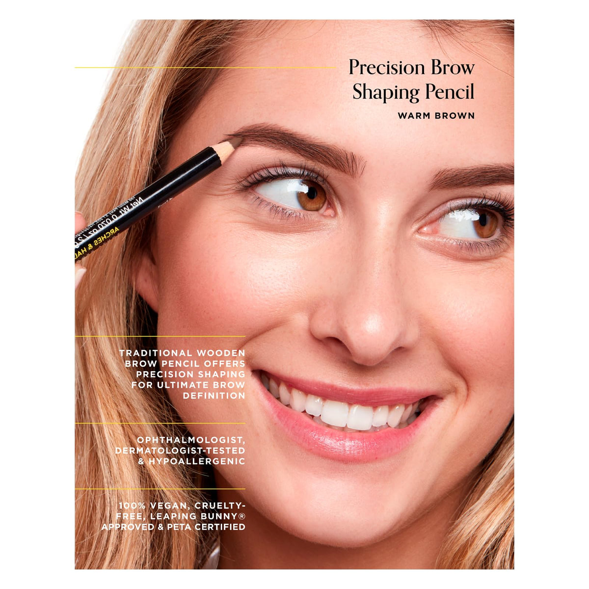 Arches & Halos Precision Brow Shaping Pencil - Double Sided Eyebrow Filler and Spoolie Brush - Creamy Texture for Shaping and Defining With Ease -