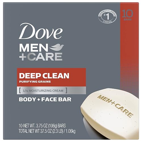 Dove Men+Care Men's Bar Soap More Moisturizing Than Bar Soap Deep Clean Soap Bar that Effectively Washes Away Bacteria, Nourishes Your Skin 3.75 oz 10 Beauty & Personal Care Dove