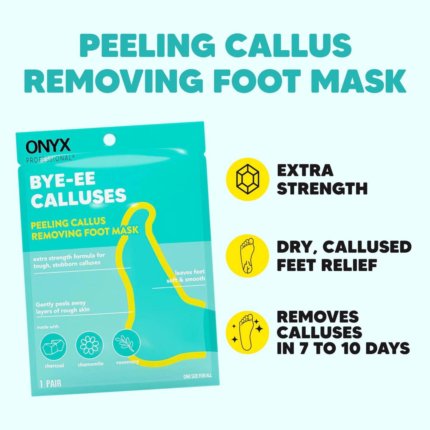 Onyx Professional Foot Peel Mask Callus Remover, 2 pack - Dead Skin Remover, Foot Exfoliator, Cracked Heel Repait, Peeling Callus Removing Foot Mask Beauty & Personal Care Onyx Professional