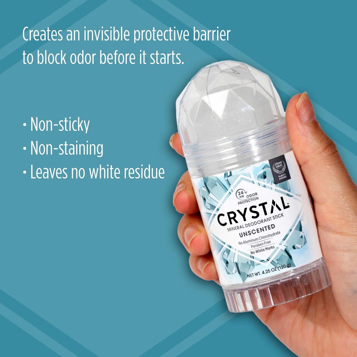 CRYSTAL Deodorant Stick (30003), Unscented, 4.25 Ounce Beauty and Personal Care Crystal Essence