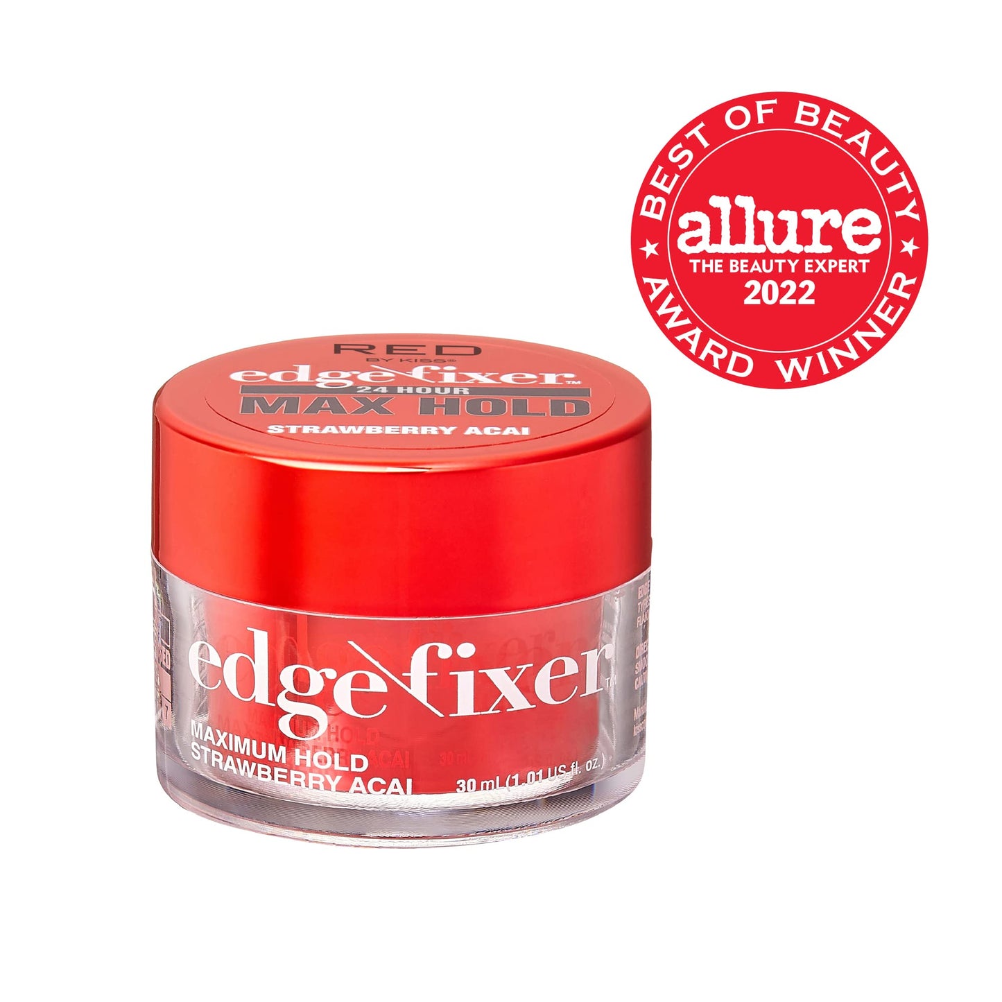 Red by Kiss Edge Fixer 24 Hour Maximum Hold Edge Wax No Flaking Biotin B7 Infused Hair Gel 1.01 fl.oz Beauty & Personal Care Red by Kiss