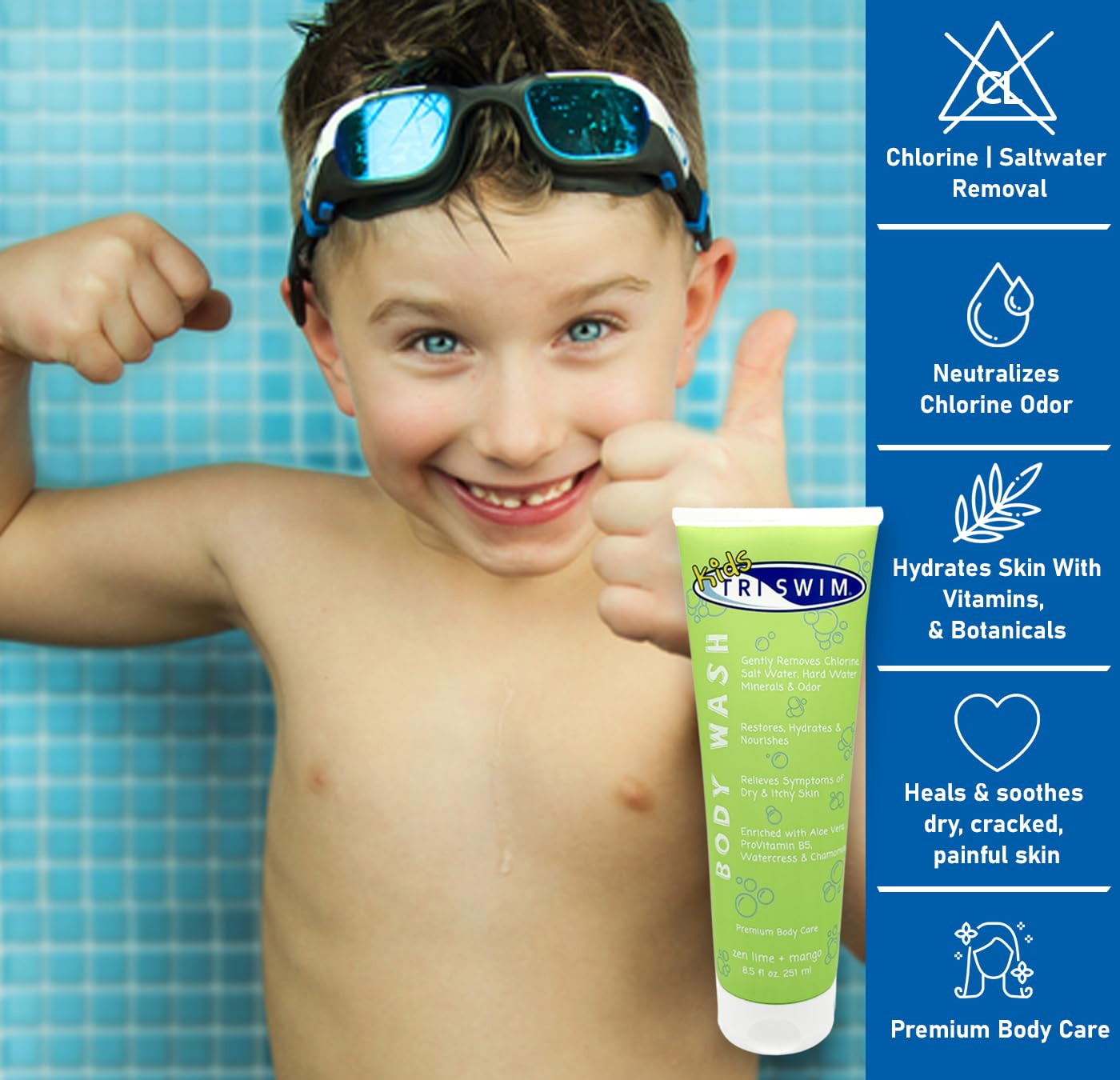 Triswim Kids Scented Body Wash After Swimmer Skincare, Chlorine Removal, Soothes and Moisturizes Skin, Relieves Symptoms Eczema & Dry Skin Beauty & Personal Care TRISWIM