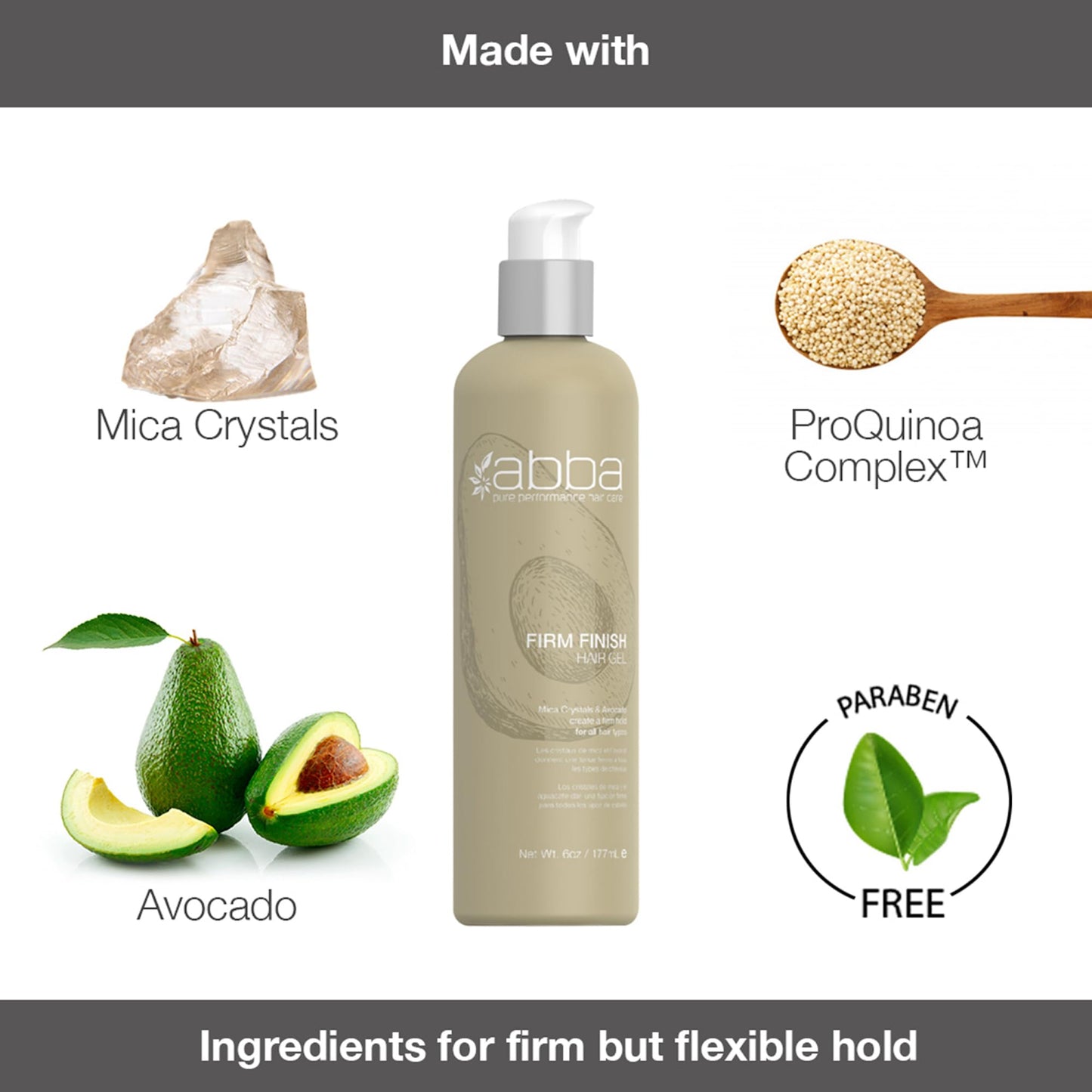 ABBA - Pure Style Gel Medium Hold - Mica Crystals & Avocado, 6 fl oz Beauty & Personal Care ABBA