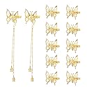 ONCHSH 3D Moving Butterfly Hair Clips,Metal Butterfly Hairpins Bride Wedding Head Pieces Hair Accessories for Women Girls (Gold) Beauty & Personal Care ONCHSH